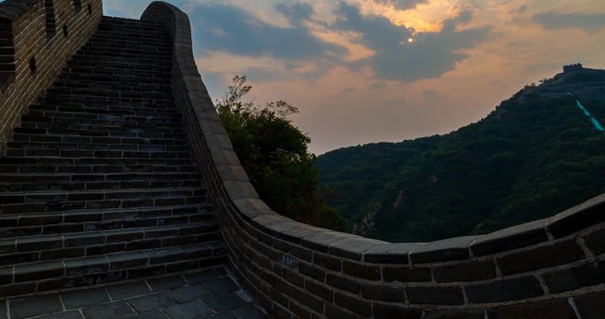 4K Chinesische Mauer Sonnenuntergang