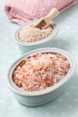 Bowls with sea salt