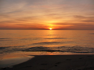 Obraz premium Sonnenuntergang am Meer