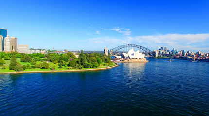 Fototapeta na wymiar Sydney Harbour, aerial view from helicopter