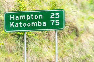 Hampton - Katoomba road sign, Australia