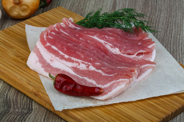 Raw bacon