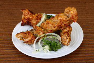 Grilled kebab meat