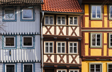 Colorful fachwerk houses in the town of Wernigerode, Germany