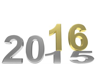 2015-2016 change new year 2016 isolated