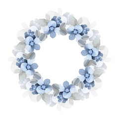 Summer flowers. Watercolor floral wreath 3