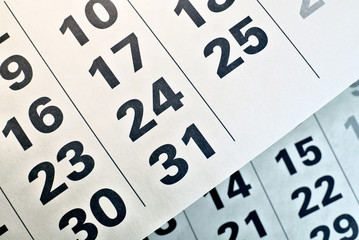 Calendar page with christmas date