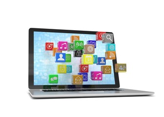 icon app fall in laptop