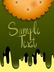 Paper design with cookie and green background