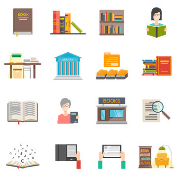 Library icons set