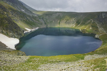 The Eye lake before storm, The Seven Rila Lakes, Bulgaria