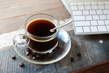 coffee break on table work office