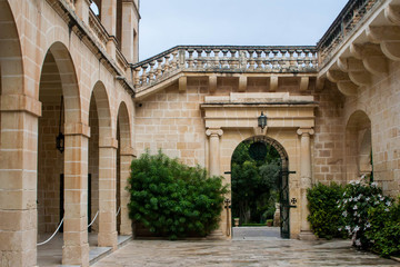 Fototapeta na wymiar San Anton Gardens courtyard in Malta