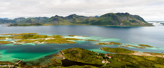 Lofoten Islands panorama, Norway © denisveselyxx