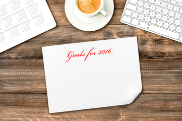 Digital tablet with calendar. Resolutions Goals for 2016