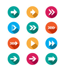 Arrows Long Shadow Vector Icons