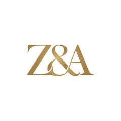 Z&A Initial logo. Ampersand monogram logo - obrazy, fototapety, plakaty