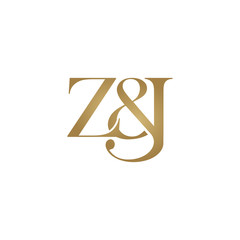 Z&J Initial logo. Ampersand monogram logo