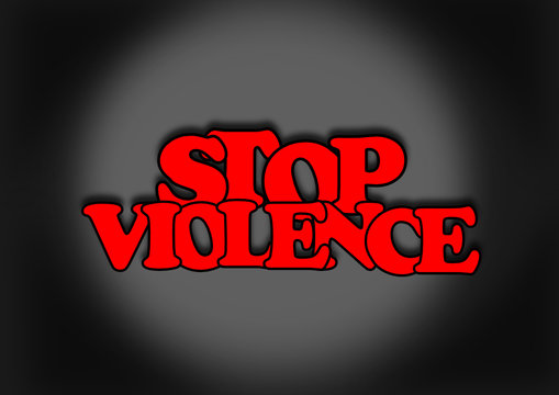 Stop violence text against gray background