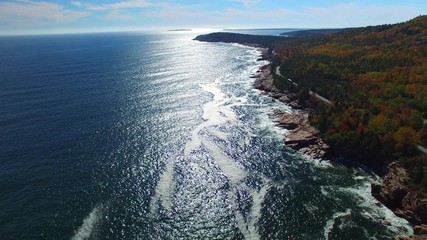 Acadia National Park, aerial view of foliage season