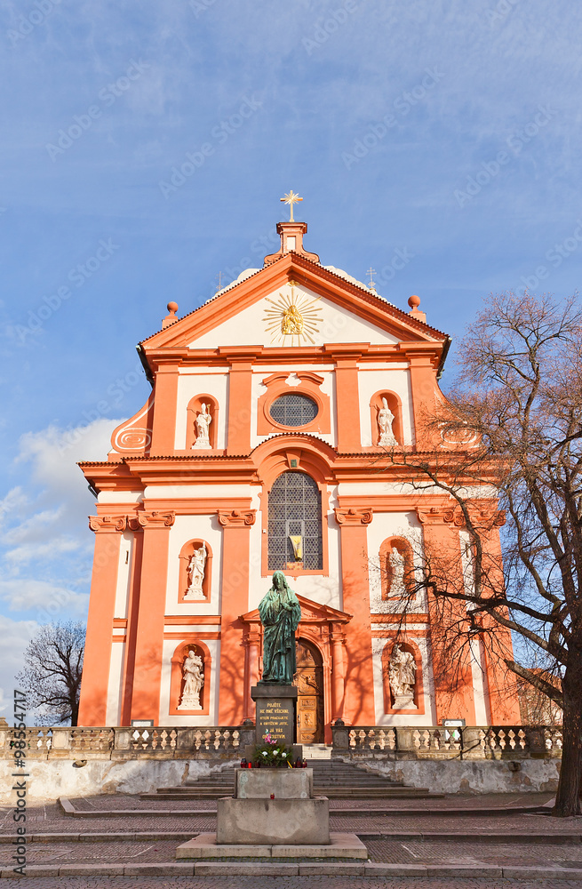 Wall mural church of assumption of mary (1623) in stara boleslav, czech