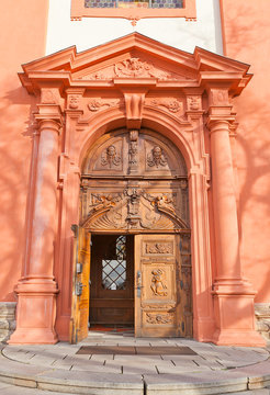 Portal of Church the Assumption of Mary in Stara Boleslav