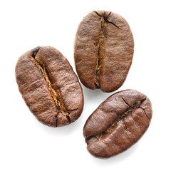 roasted coffee beans isolated