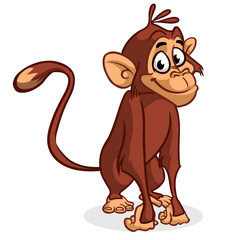 Vector illustration of isolated chimp monkey sitting