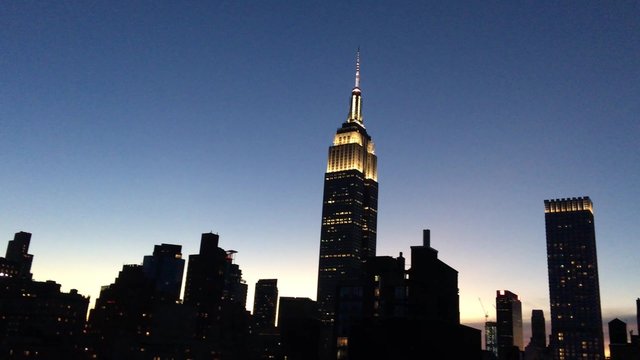 Skyline silhouette of New York Skyscrapers