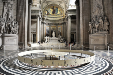 PANTEON, PARIS, FRANCE - JULY 17, 2010: famous Pantheon interior. UNESCO World Heritage Site.