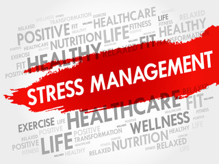 Stress Management word cloud, health concept