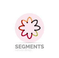 Abstract geometric linear hipster floral icon, frame design, flat style