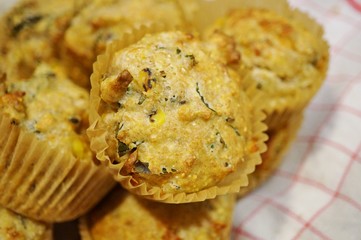 Homemade corn and kale savory muffins