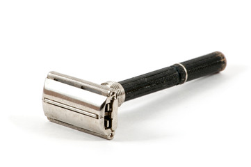 Isolated old razor front