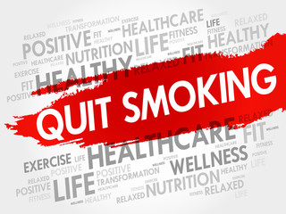 Quit Smoking word cloud, health concept