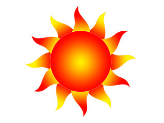 Symbol of the sun on a white background