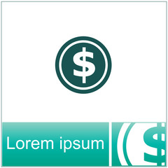 Coin icon, vector illustration.