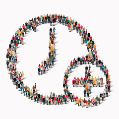  people   shape  clock 