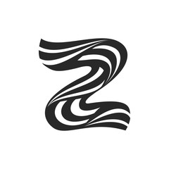 Z letter logo formed by twisted lines.