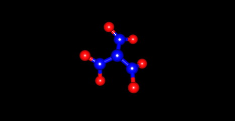 Trinitramide molecule isolated on black