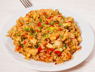 Chicken Breast with Rice and vegetables