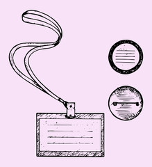 set of the badge, doodle style, sketch illustration