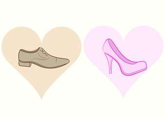 Shoes in color hearts