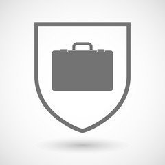 Line art shield icon with  a breiefcase