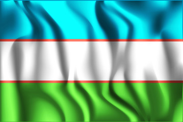 Uzbekistan Variant Flag. Rectangular Shape Icon