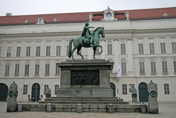 VIENNA, AUSTRIA - APRIL 23, 2010: Statue of Emperor Joseph II in Josefsplatz of Hofburg Palace,...