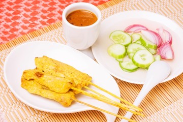 Grilled Pork Satay with Peanut Sauce and Vinegar