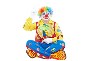 Portrait of a clown isolated on white background