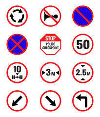 Traffic Signs Pack Set vector