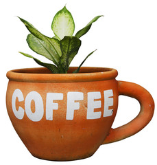 tree pot coffee Mug orange